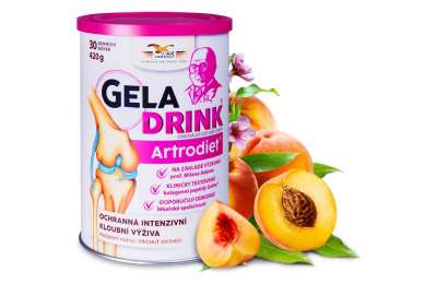 GELADRINK Artrodiet Broskev - Supportive joint nutrition with peach flavour, 420 g